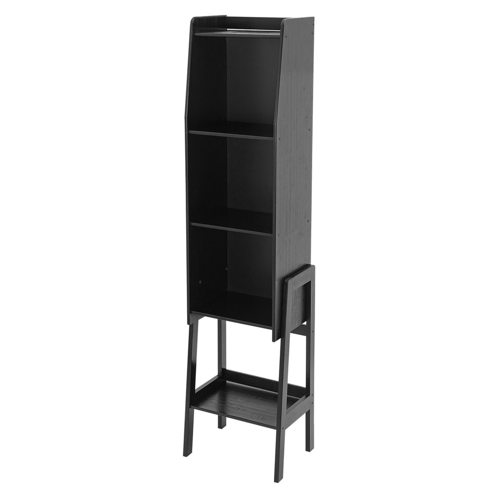 Rectangular Five-tier Modern End Table Storage Side Table Cabinet Black NEW/US