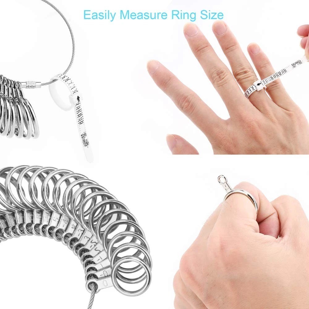 Ring Sizer Measuring Tool, 27 PCS Ring Measurement Tool, US Ring Size 0-13 w...