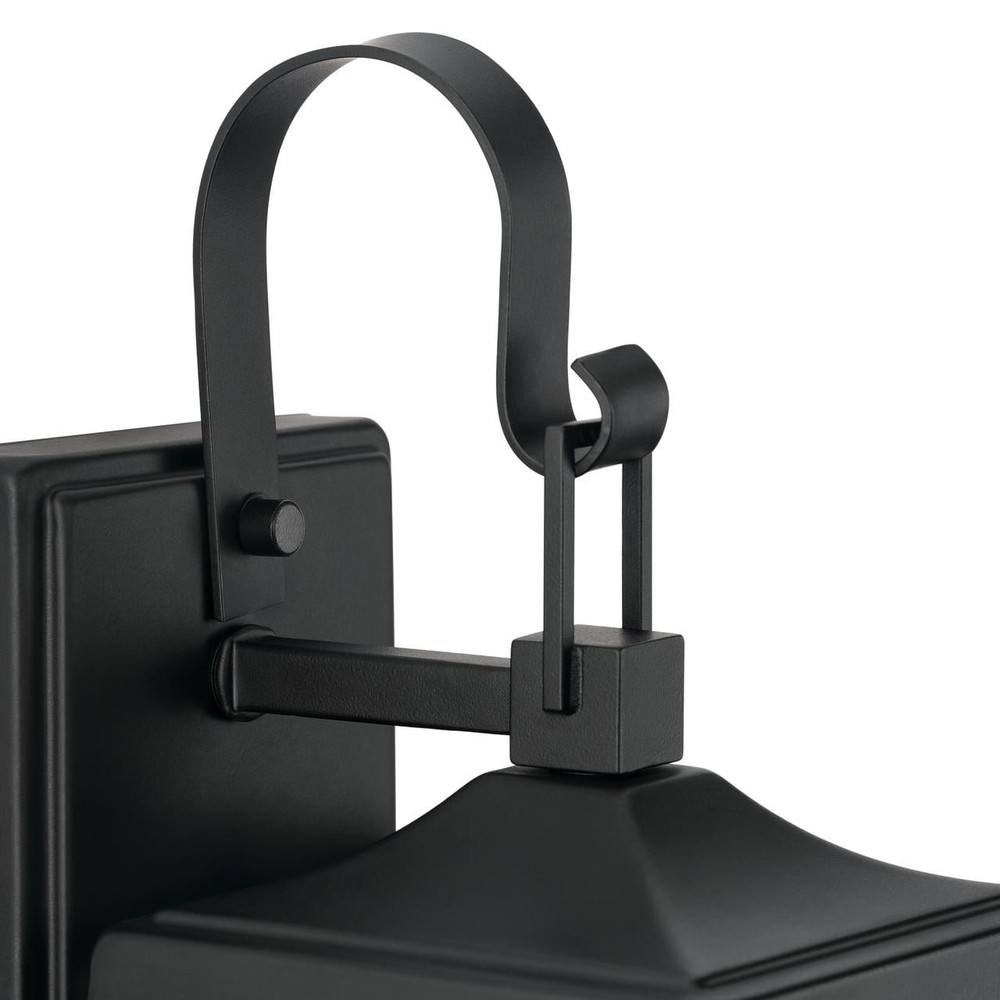 Matte Black Traditional One-Light Outdoor Wall Lantern
