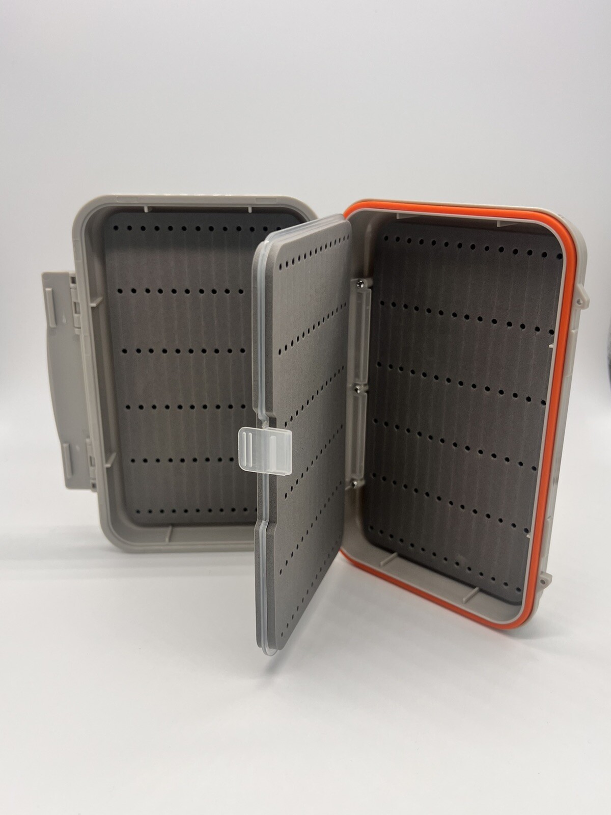 Large Waterproof Fly Box Swing Leaf Slot Foam holds Hundreds flies 5.75x 4x 1.7