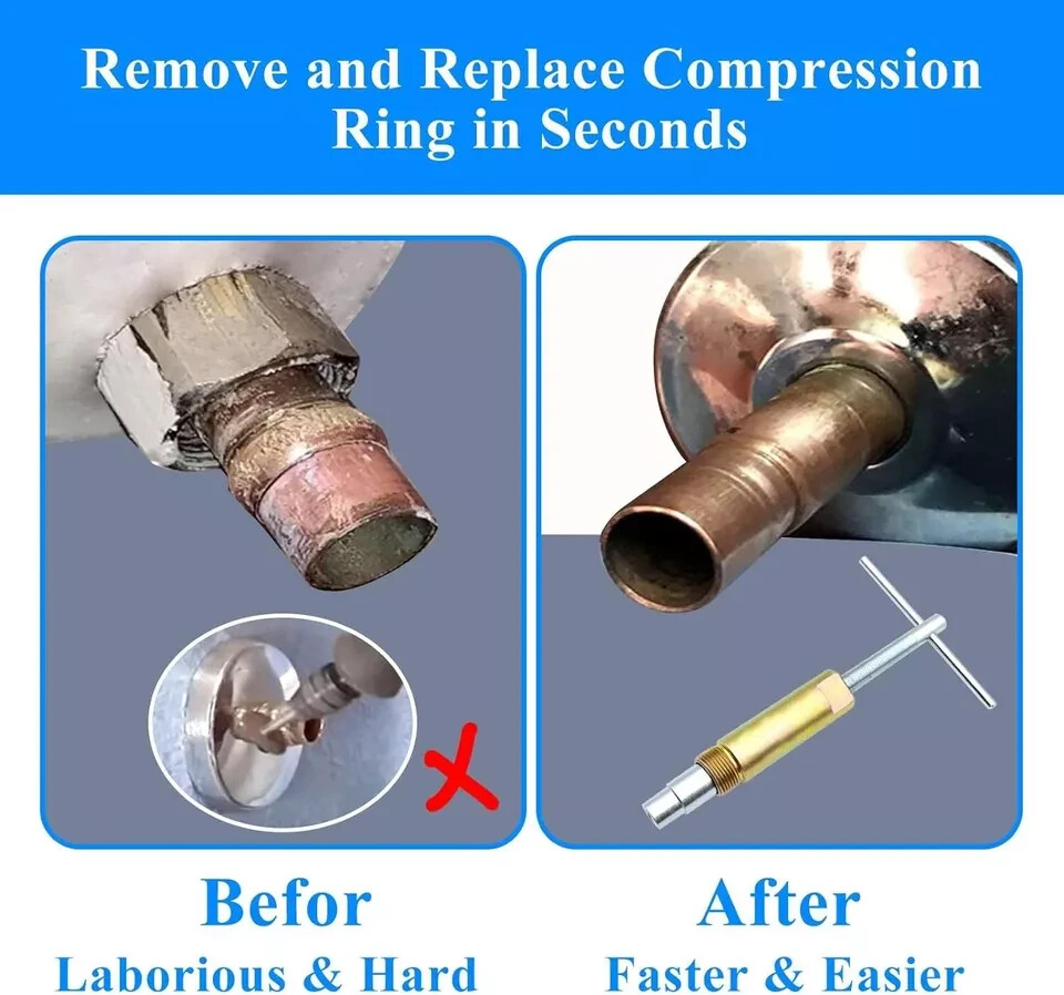 Plumbing Tools Compression Ring Removal Tool for Sleeve Puller Remover 1/2-Inc