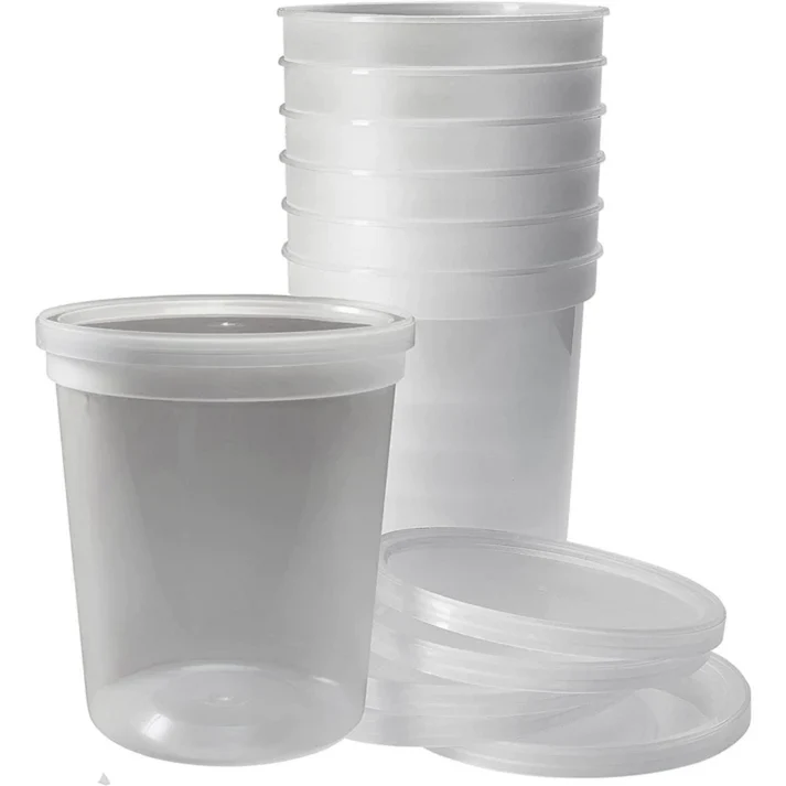 32 oz Heavy Duty Large Round Deli Food/Soup Plastic Containers w/ Lids BPA free