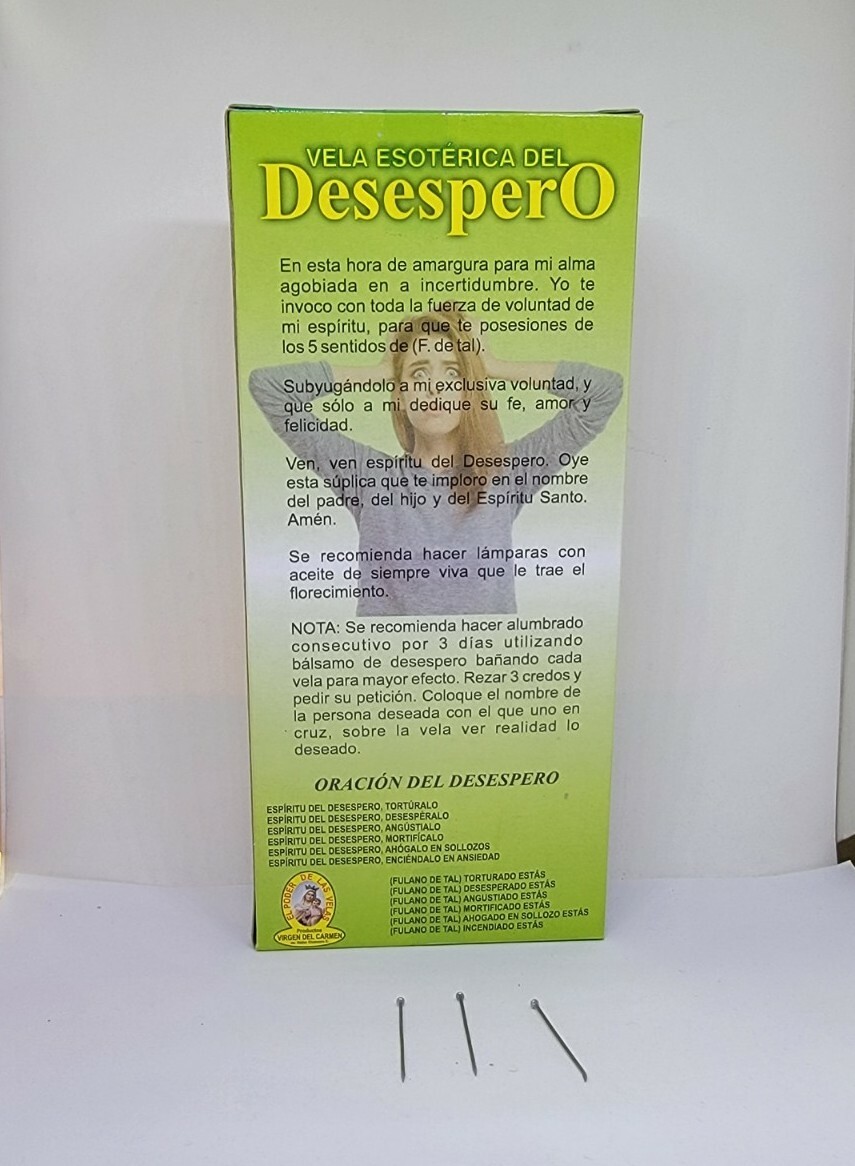VELA DEL DESESPERO PREPARADA PARA ATRAER AL SER AMADO ORACION E INSTRUCCIONES