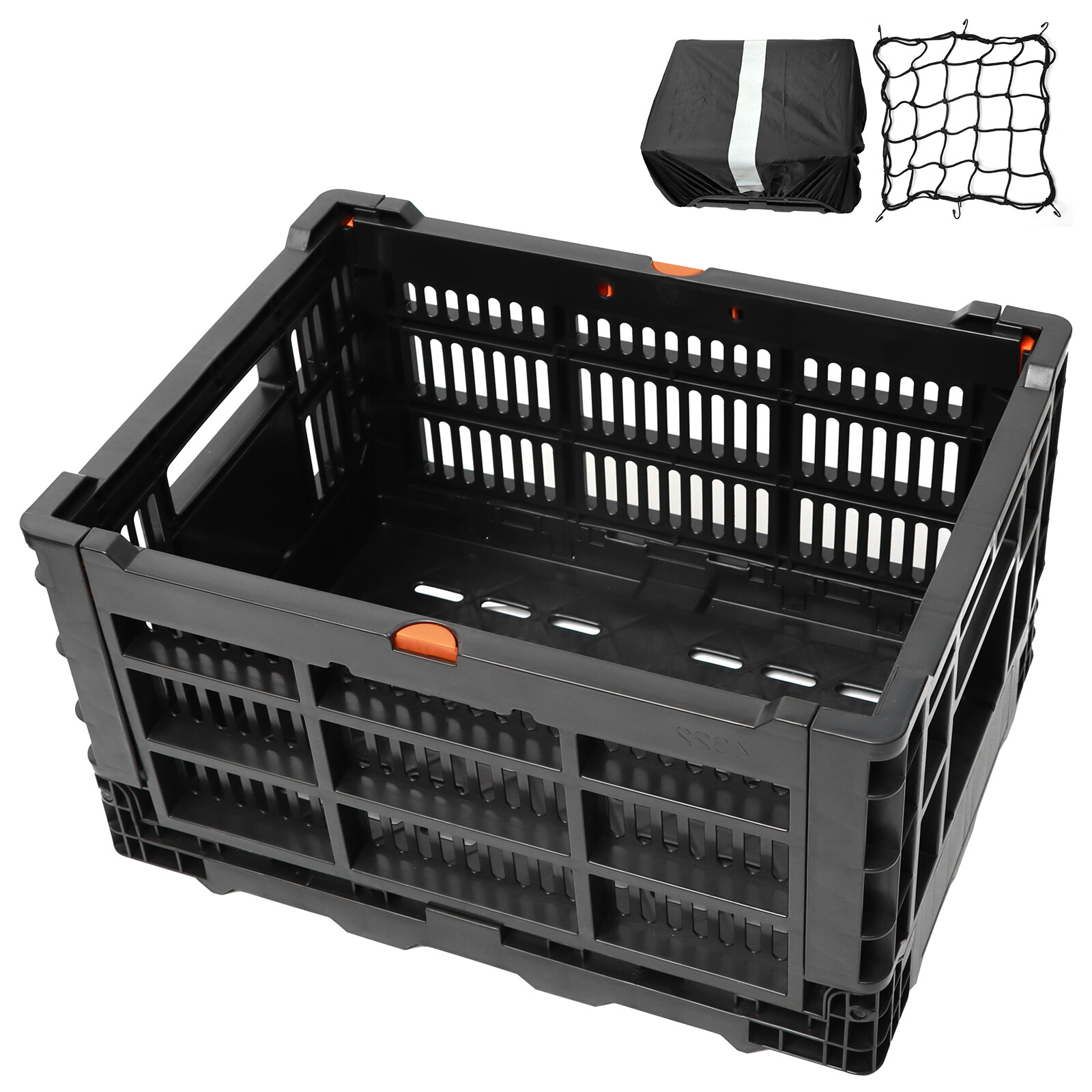 E-Bike Foldable Rear Basket, Rear Bicycle Cargo Rack, Ebike Storage Basket