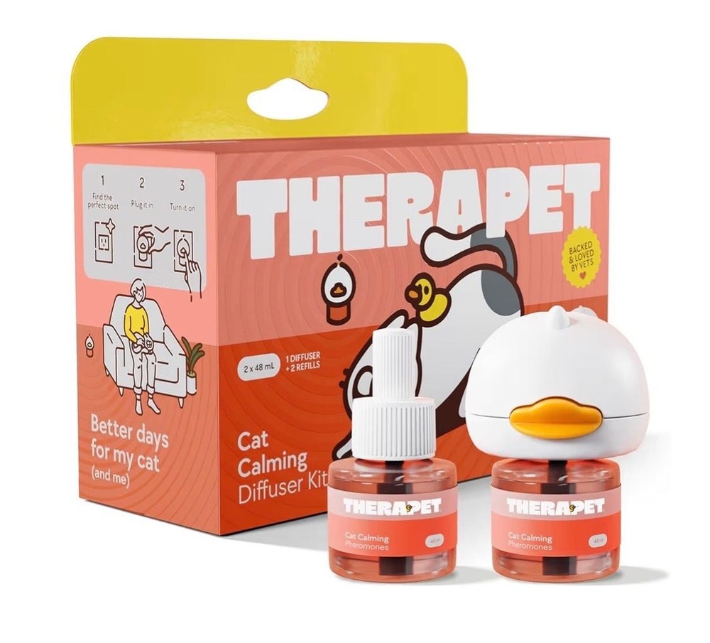 TheraPet Cat Calming Pheromone Diffuser Kit, 1 Diffuser and 2 Refills (48ml each