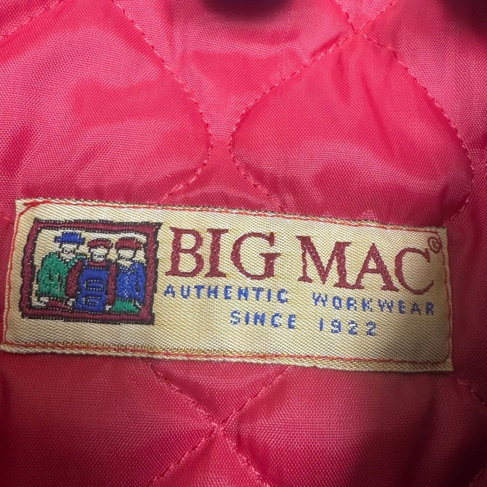 Big Mac Bomber mechanic Mens Work Jacket Navy Blue Quilted Lined Size L
