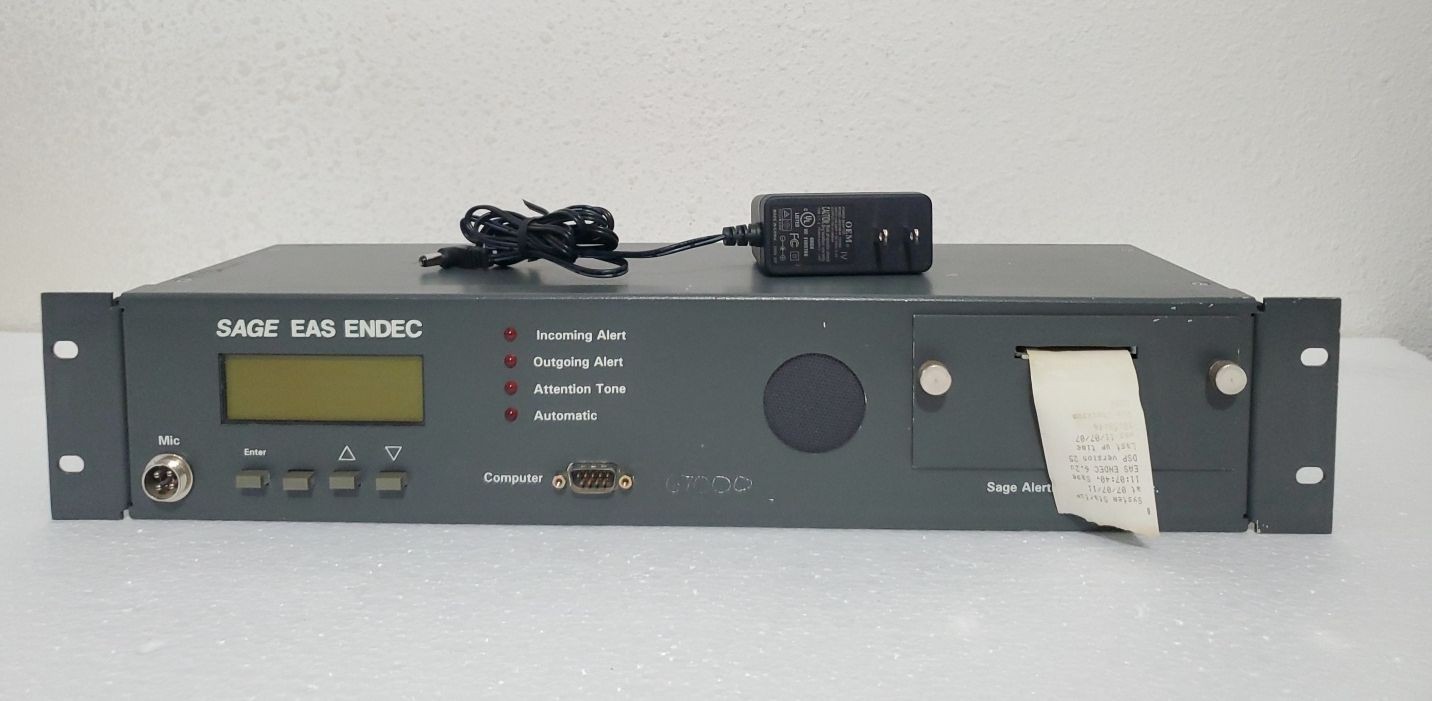 SAGE ALERTING SYSTEMS EAS ENDEC 1822 Alert System Encoder/Decoder AS IS *READ*