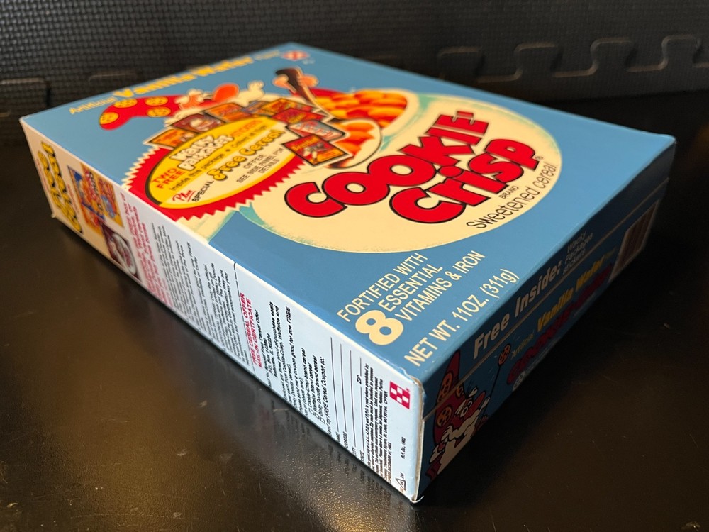 1982 Cookie Crisp (Wormy Packages on back) - Empty custom design display box