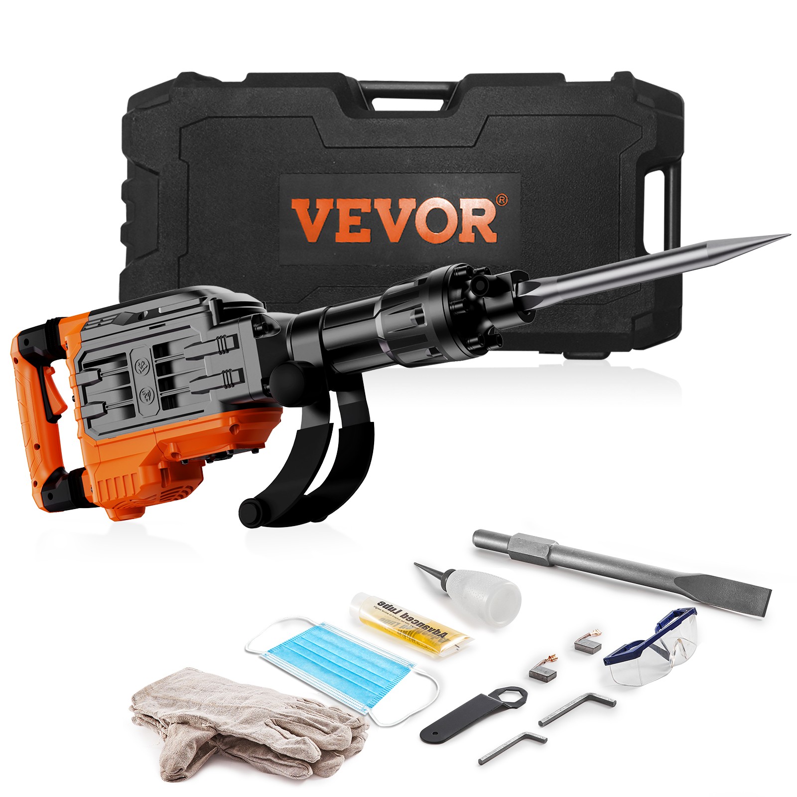 VEVOR 3500W Demolition Jack Hammer Concrete Breaker, Black