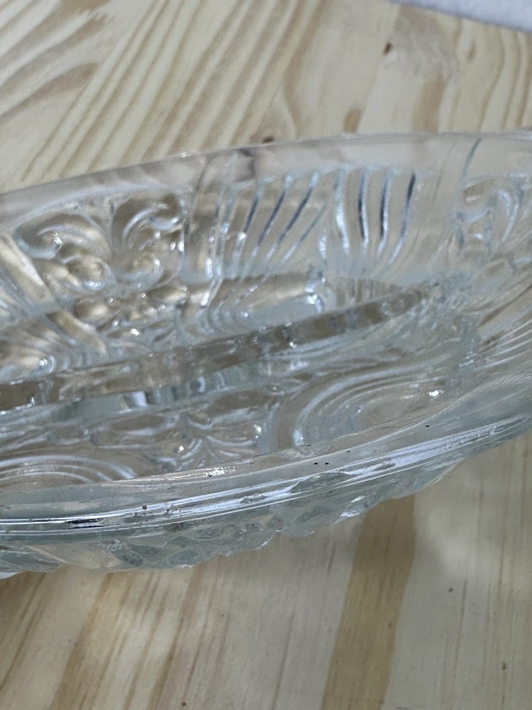 Serving Dish Tray Divided Clear Glass Small