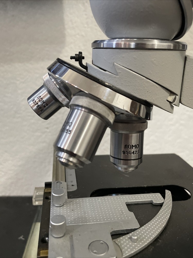 Microscope USSR Vintage Brand Omo With OBJECTIVES +