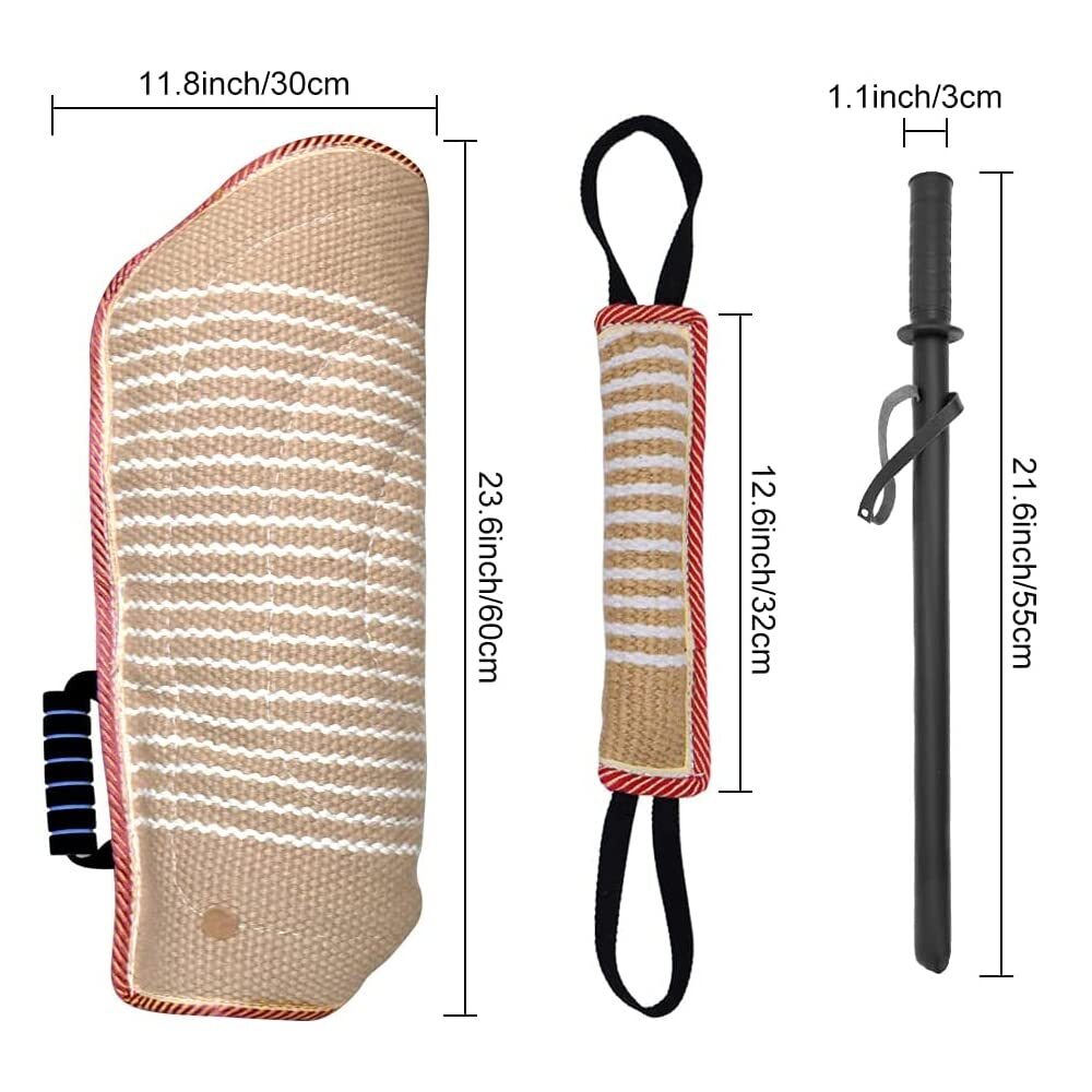 Dog Bite Training Set Dog Bite Sleeve Arm with Whip Agitation Stick Professio...
