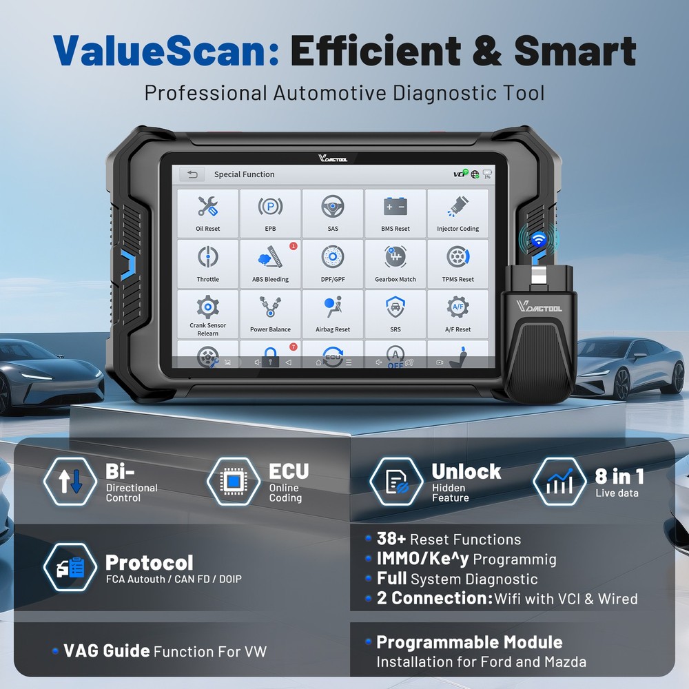 VDIAGTOOL VD80 BT OBD2 Scanner Full System Diagnostic Scan Tool ECU Coding IMMO