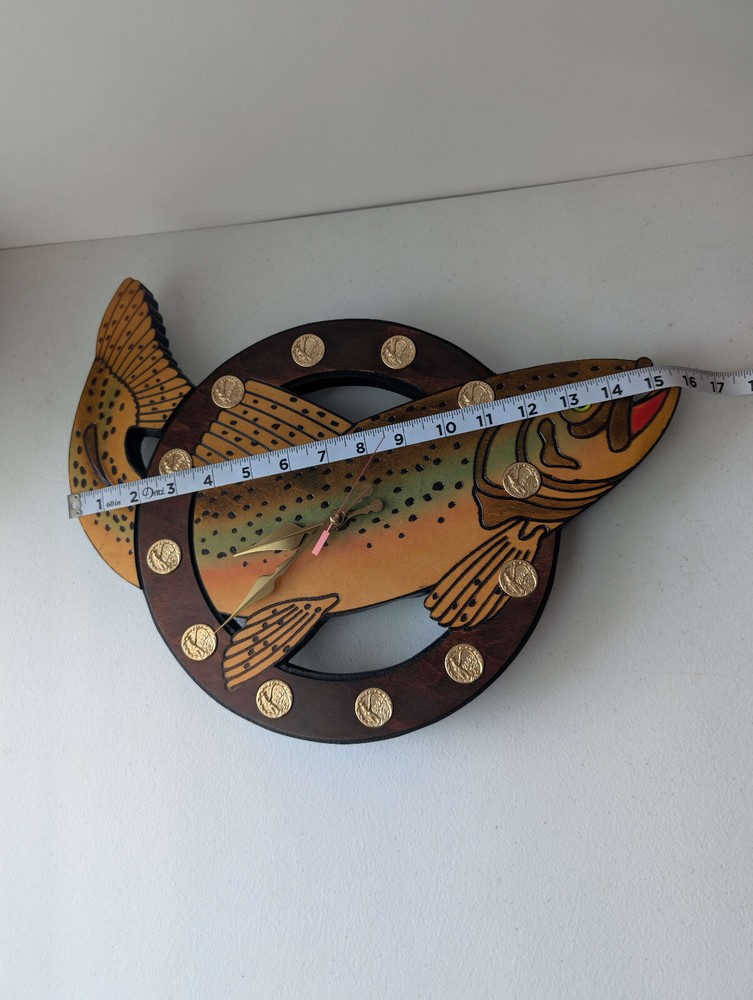 Vintage Trig-o-Lock Trout Wall Clock