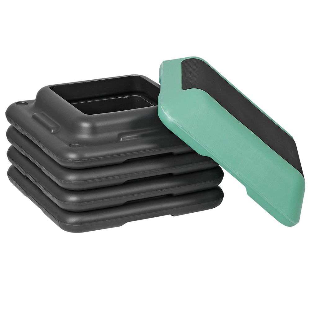 16'' Aerobic Step Platform Adjust 4 -12" Exercise Stepper W/ 4 Risers Green