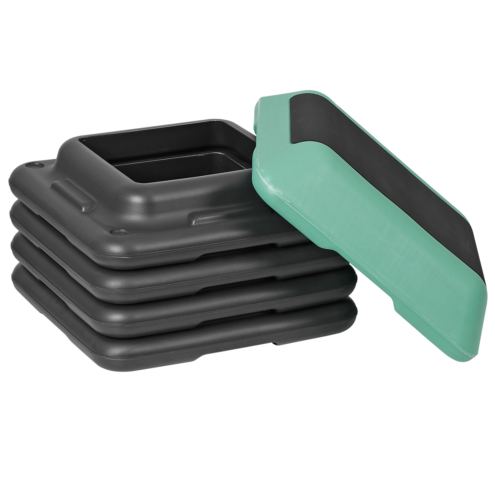 16"x16" Adjustable High Step Aerobic Platform with 4 Risers for Exercise Green