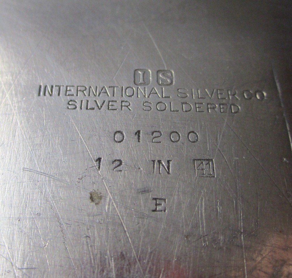 US NAVY Silverplate Rectangular Tray USN & Fouled Anchor on Front Rope Trim 1941