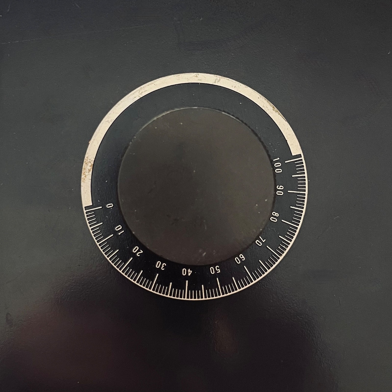 Vintage Ham Radio Precision Instrument Military Dial Plate & Knob Marked 0-100