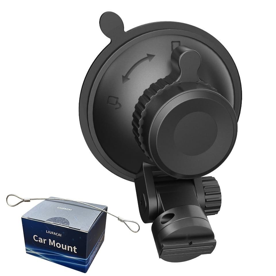 LIUFACAI Dash Cam Mount, Suction Cup Windshield Black