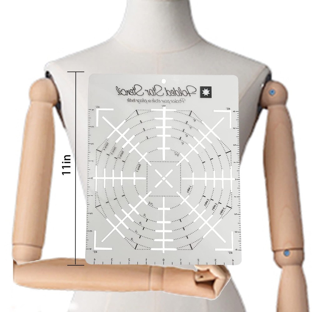 1 Pcs Folded Star Guide Stencil Sewing Quilting Template for Fabric Patchwork...