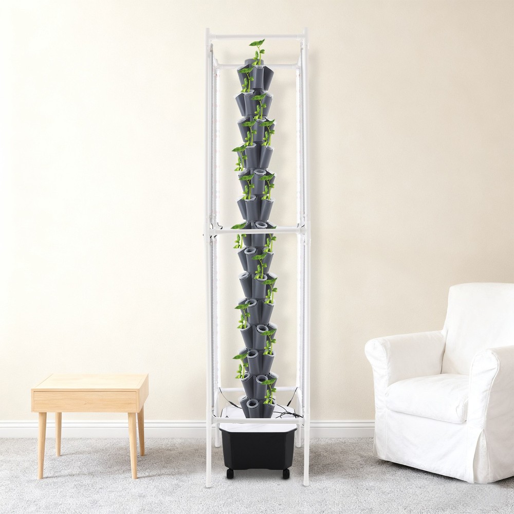 Vertical 70-Pots Hydroponics Tower w/Light Hydroponic Growing System Gardening