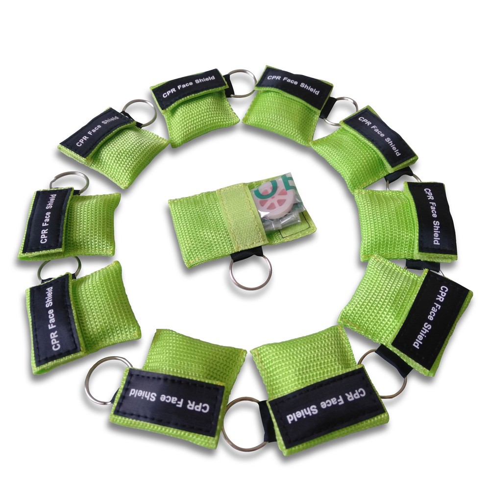 100pcs CPR Face Shield with Keychain AED Training First Aid cpr Masks