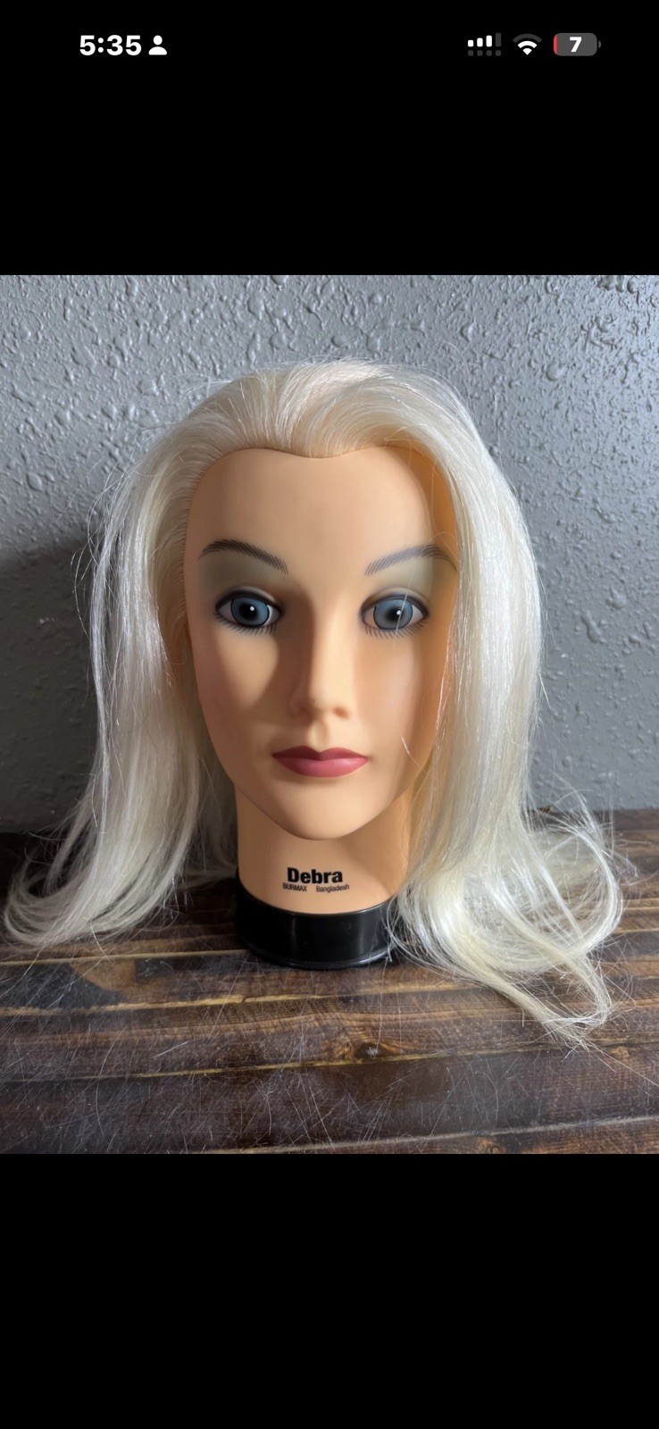 Burmax Debra Mannequin Head 100% Human Hair 19" Blonde Training Cosmetology