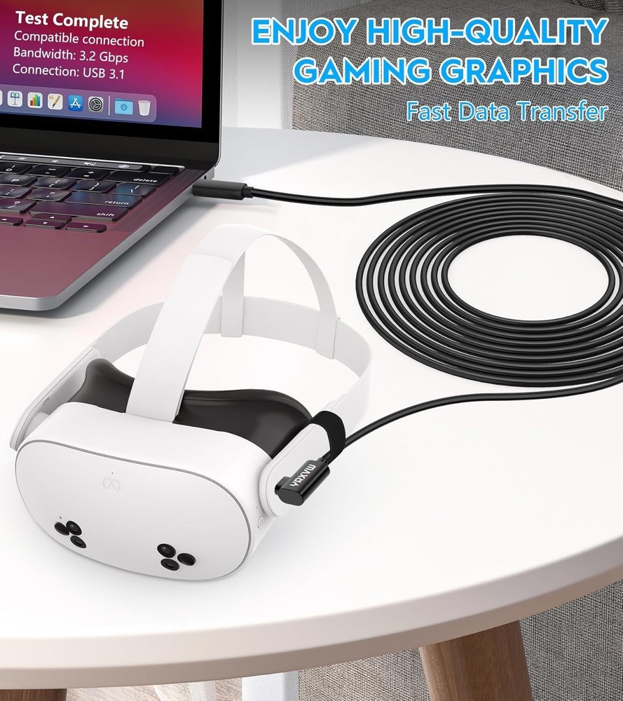 10FT High-Speed Link Cable for Meta/Oculus Quest 2/3/Pro - Flexible & Fast
