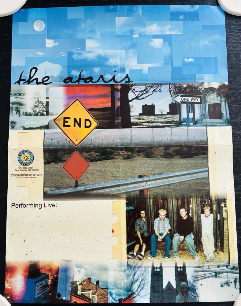 VTG The Ataris End Is Forever Tour RARE Promo Poster Kung Fu Records Vintage