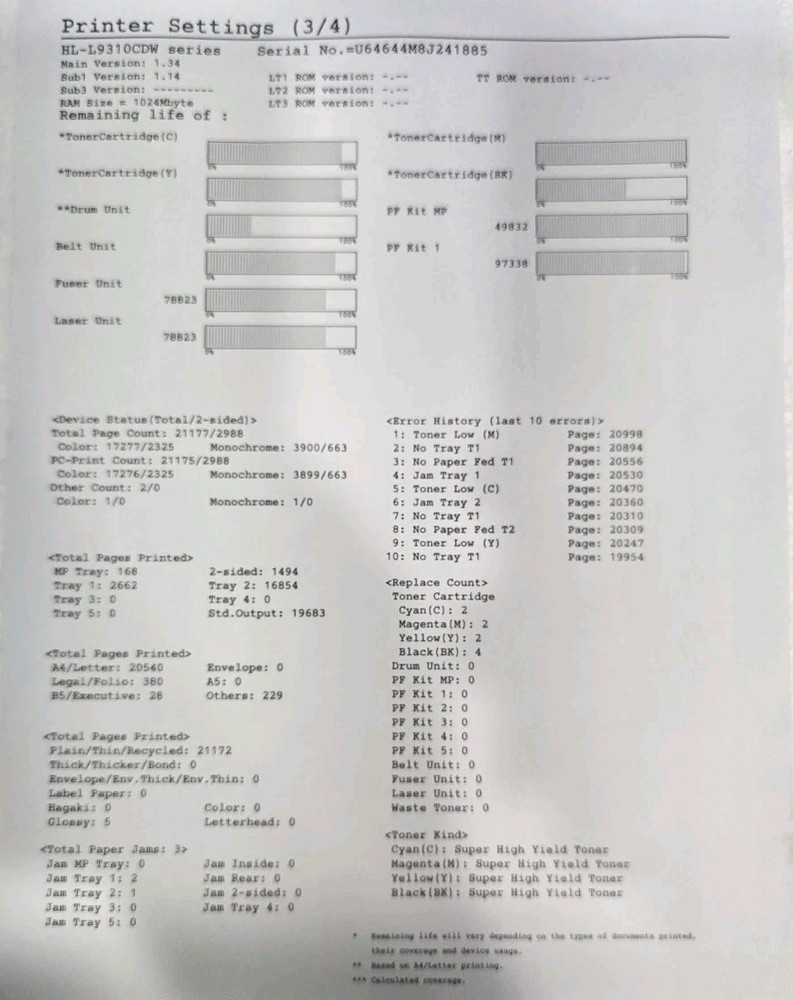 Brother HL-L9310CDW Color Laser Printer | Wireless | Duplex | Fast Workgroup
