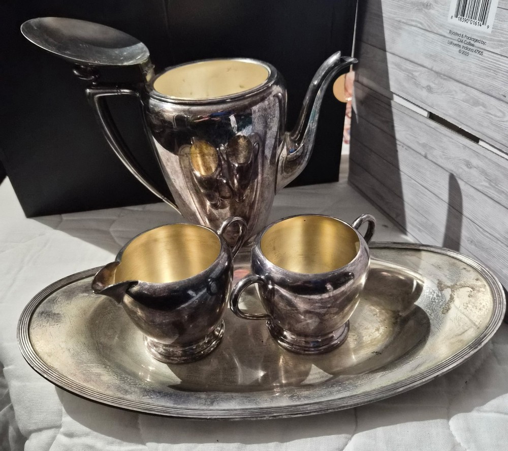 Silver tea set with Platter