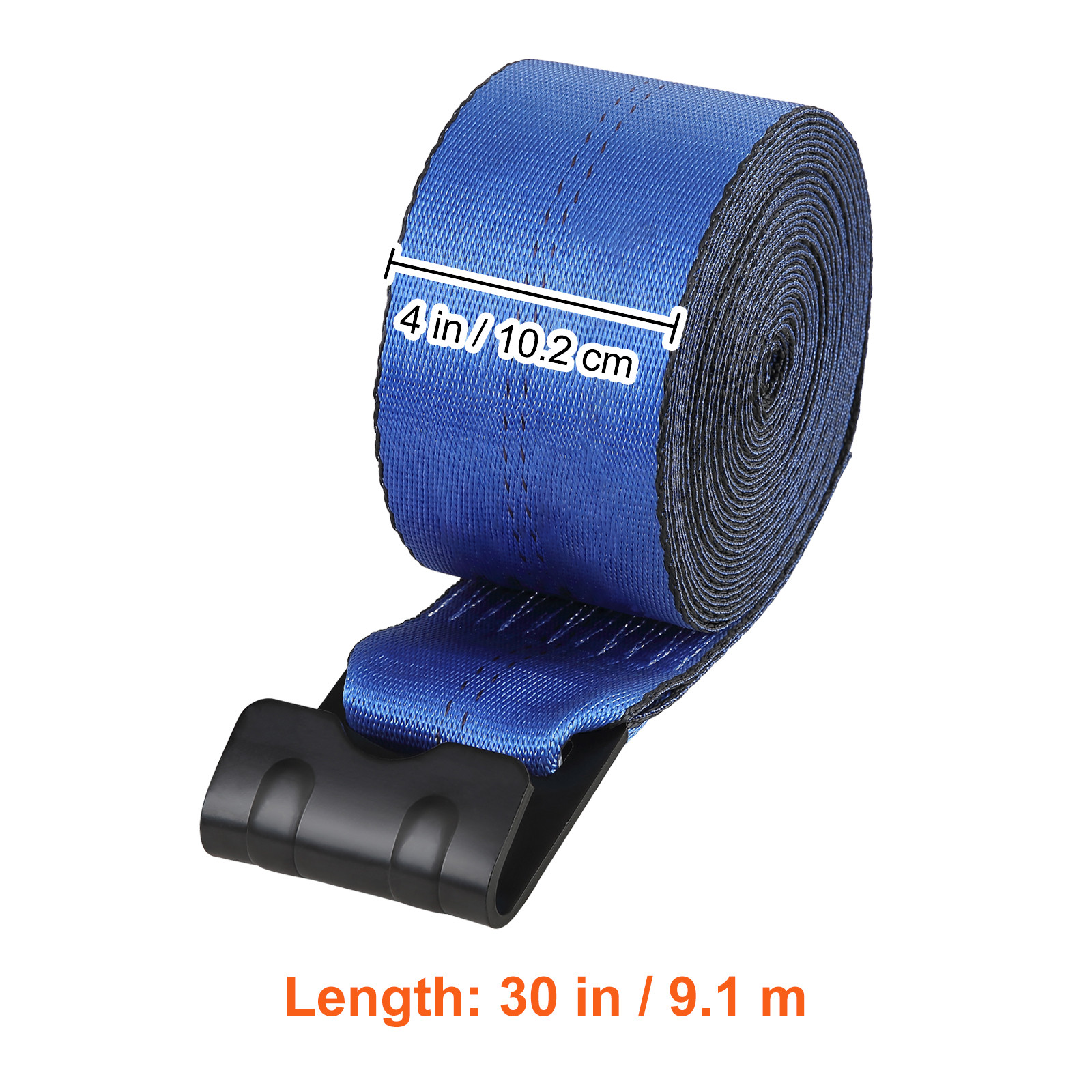 10 Pack Truck Straps 4" x 30' Winch Straps w/Flat Hook for Towing Blue 18000 lbs