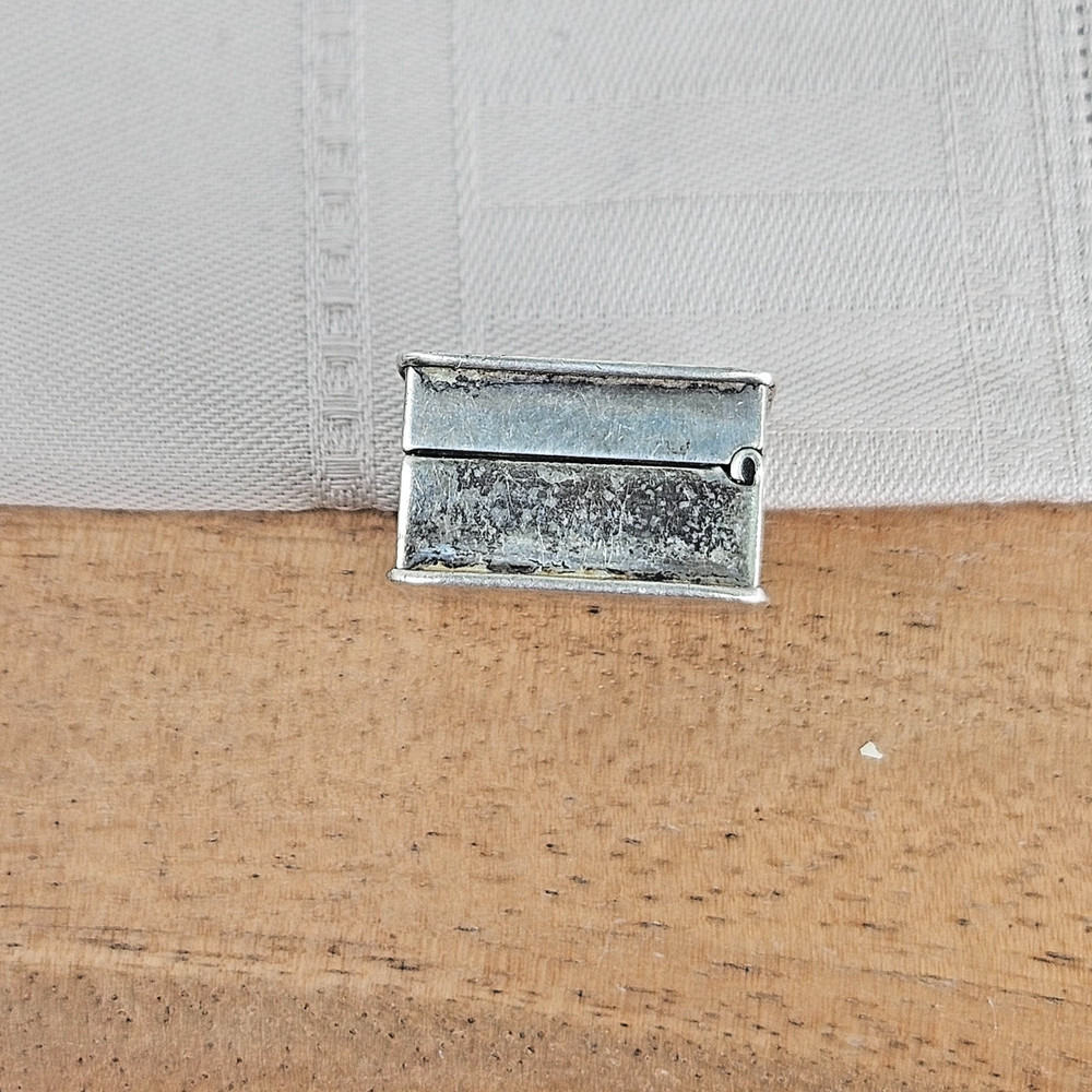 Vintage Sterling Silver 950 Volupte USA Monogram JFK Rectangular Hinged Pill Box