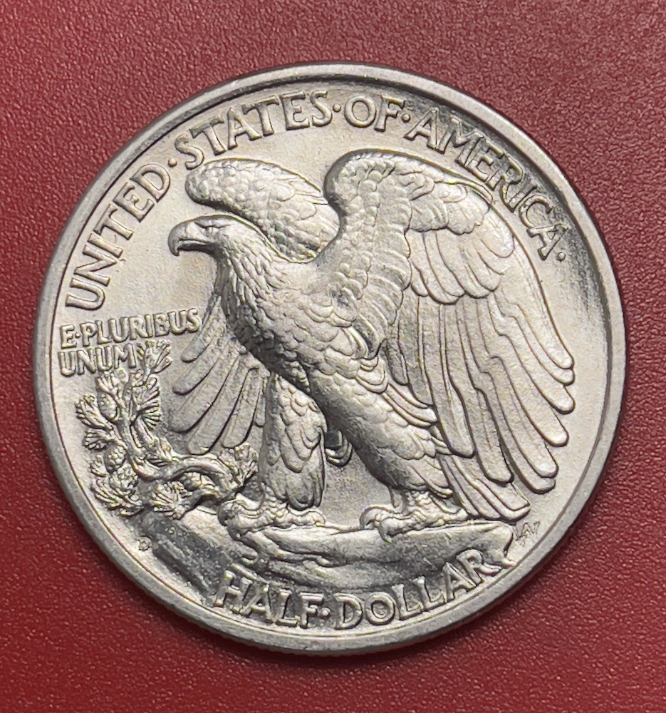 1936 D Walking Liberty Silver Half Dollar, Choice Uncirculated.