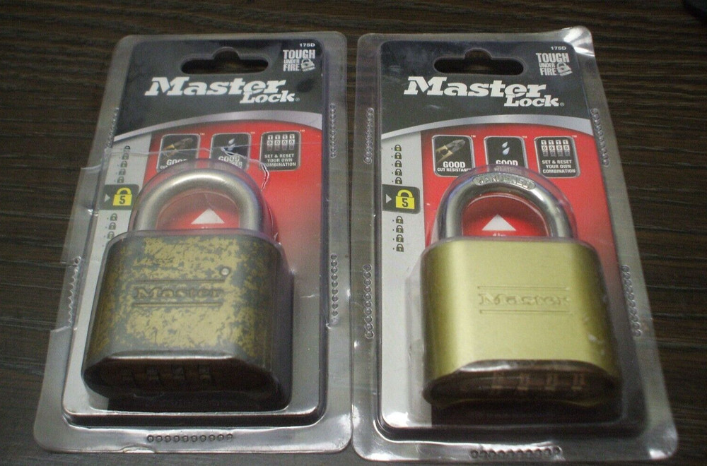 2 MASTER LOCK Combination Padlocks - 175D, One Used, One NIP