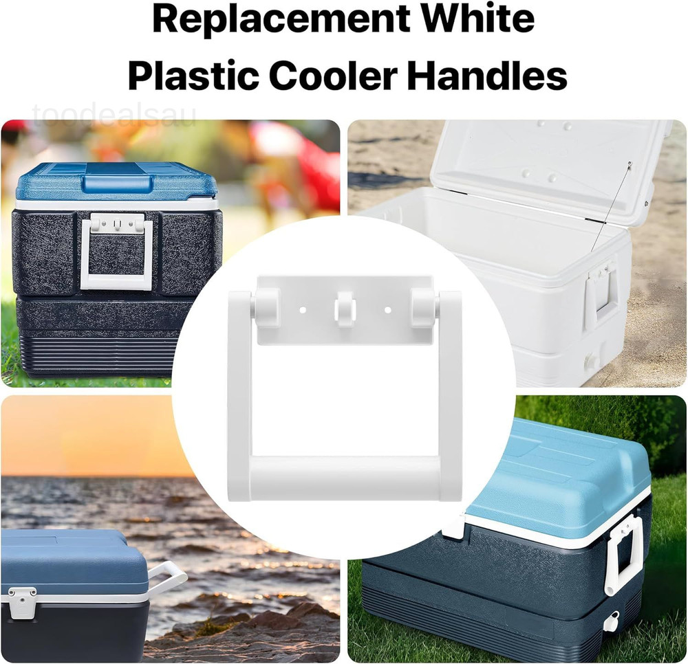 Cooler Handle and Screws,Replacement White Plastic See description