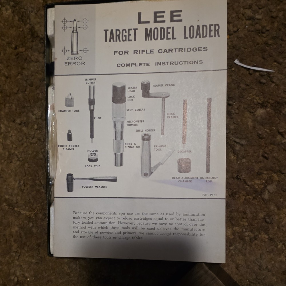 Lee Target Model Zero Error Caliber Conversion Kit for .225 Winchester Rifle