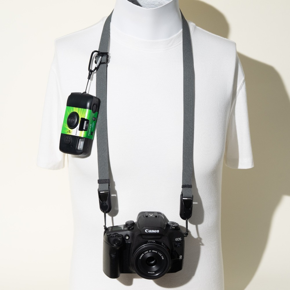 Grey Adjustable Camera Neck Strap w/ Peak Design Anchor