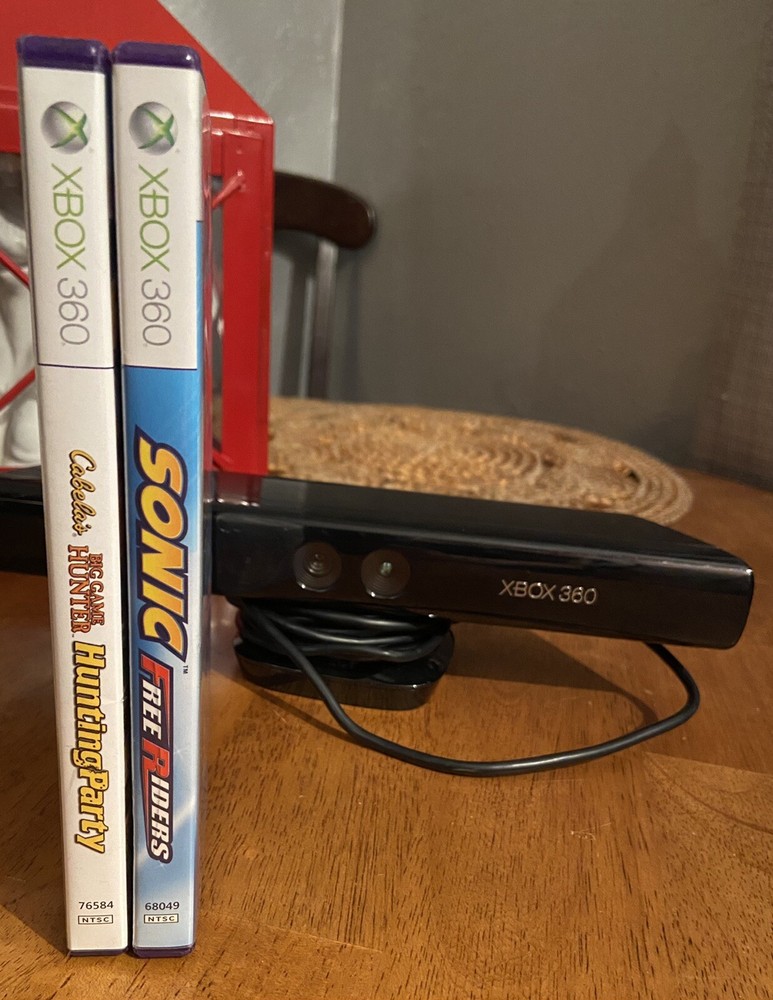 Xbox 360 Kinect Sensor Bar Two Game Bundle Sonic Free Riders Fast Shipping
