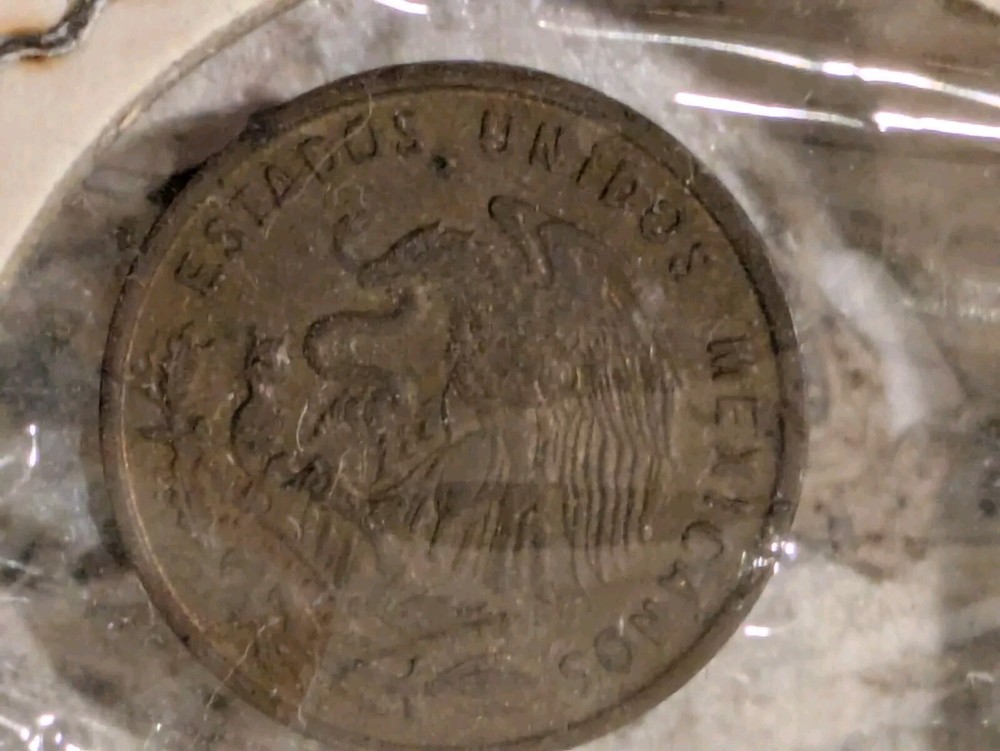 1953 Mo Mexico 1 Centavo Coin - Bronze - Wheatear - Eagle with Serpent