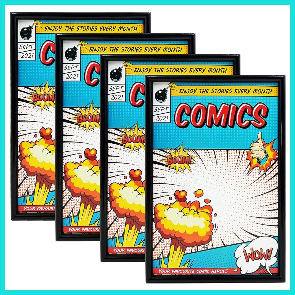 Comic Book Frame, 4 Pack, Ultraviolet UV Protection, Fits Current Comics up t...