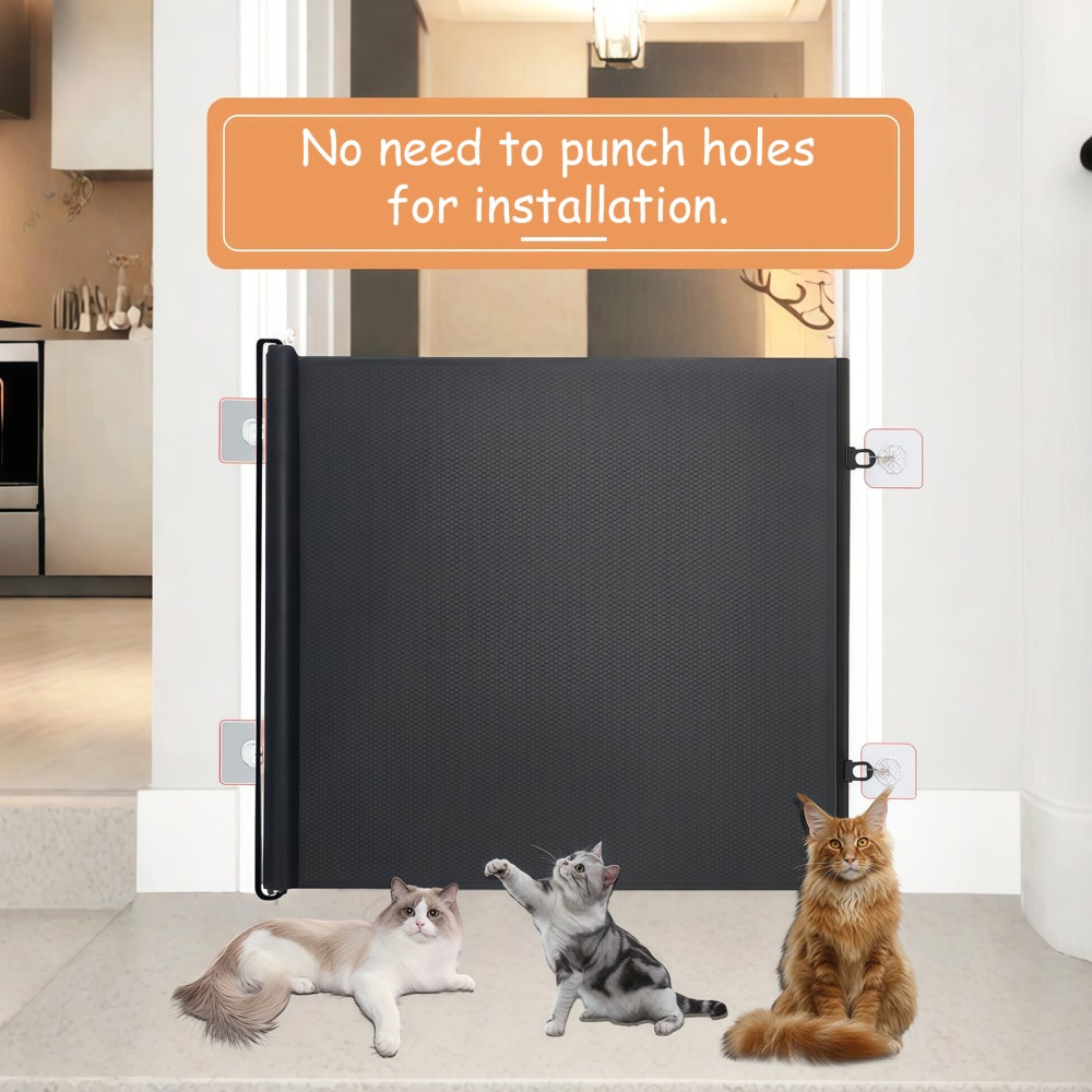 Retractable Pet Dog Gate Network Fence Baby Mesh Safety Gate for Stairs Doorways