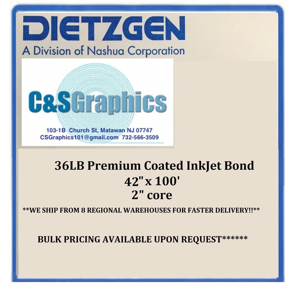 1 ROLL 42"x100' 36LB COATED BOND PLOTTER PAPER