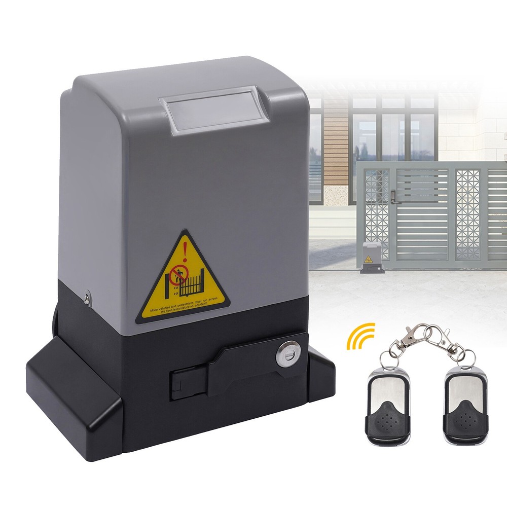 4400LBS Automatic Sliding Gate Opener Rack Driven W/ 2 Remotes & Complete Kit