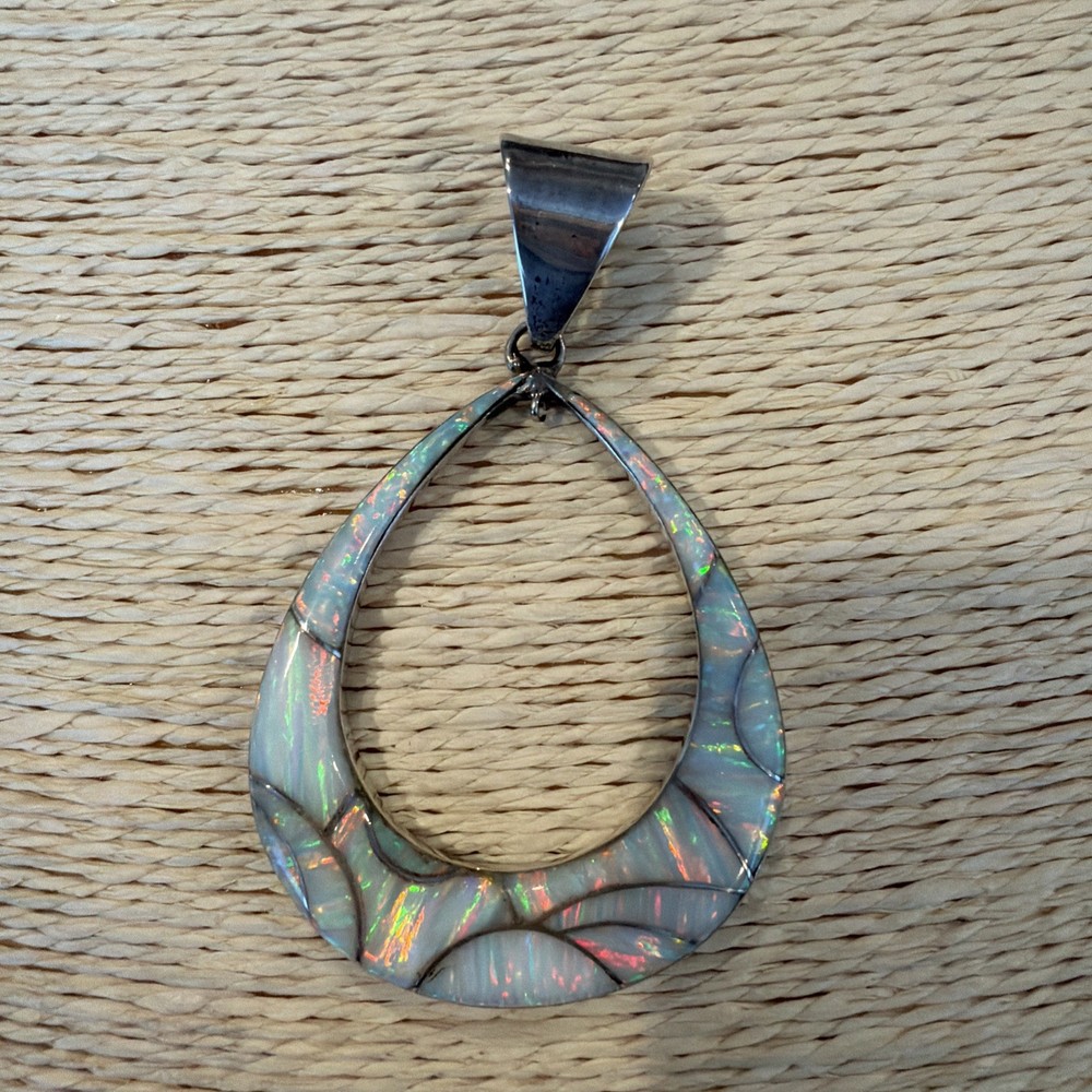 Opalite & Sterling Silver Pendant - Marked 925 RL