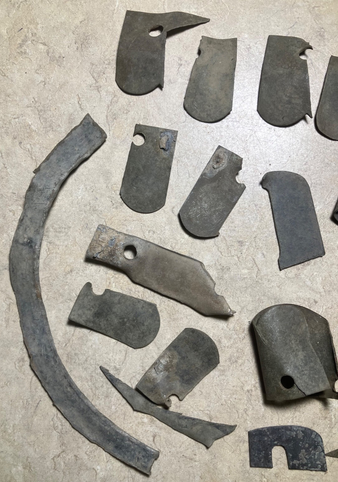 1860's Apache camp relics-cut up epaulette parts-New Mexico detecting finds