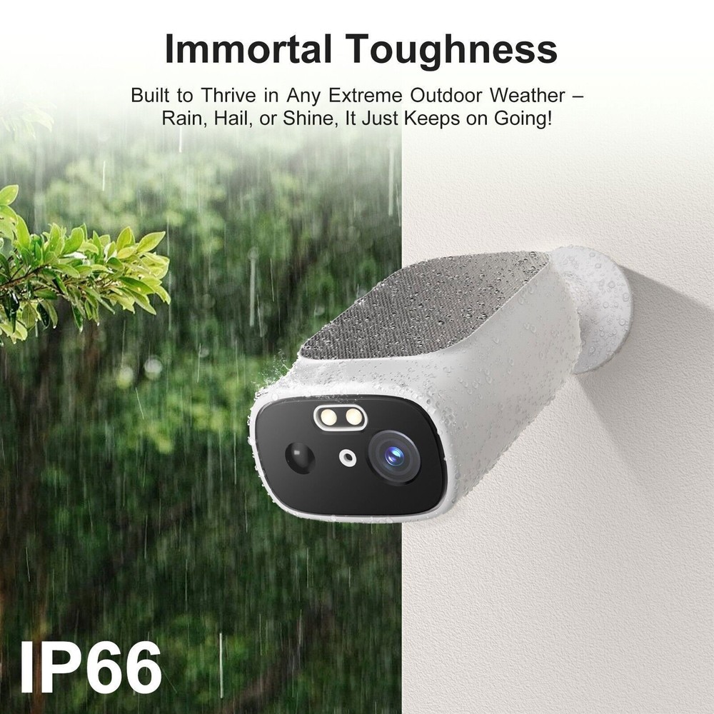 6pcs Wifi Wireless Security Camera System Solar Battery Powered Home 2 Way Talk