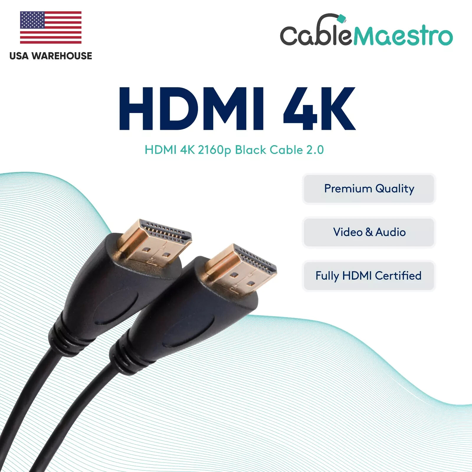 HDMI Cable Black 4K 60Hz  Gold Plated 1.5-50FT Multipack LOT