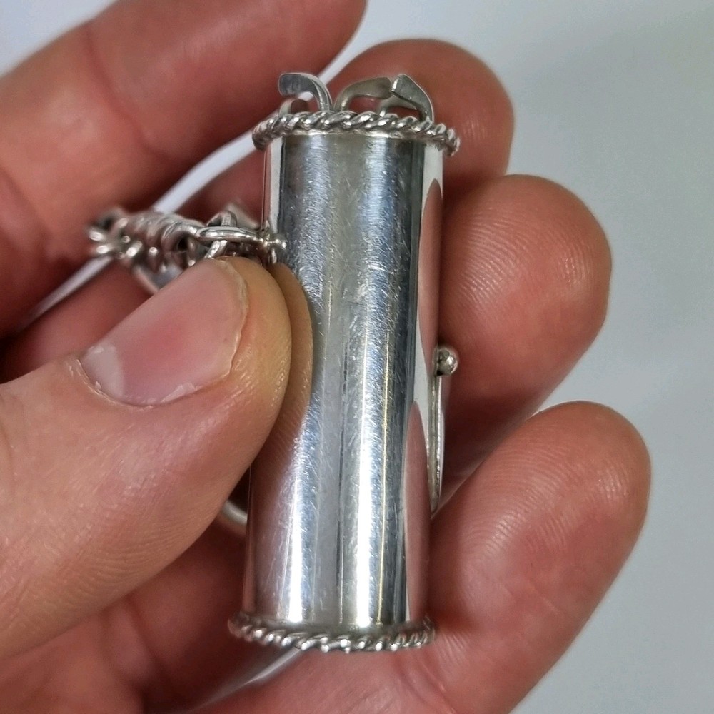 Solid Silver Miniature Golf Bag Key Ring Stamped 925