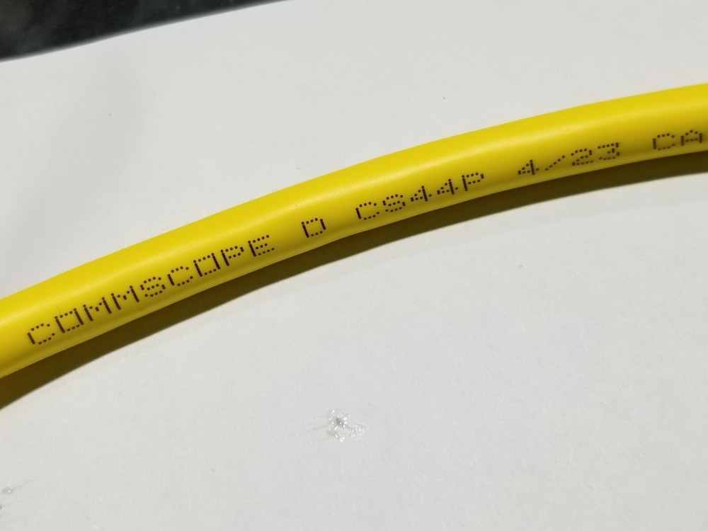 Commscope CS44P Cat6A U/UTP Network Ethernet 10G 10Gig Cable Plenum Yellow /50ft